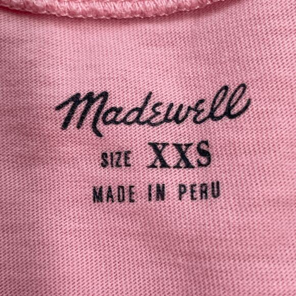 MADEWELL Pink Knotted Front Cropped Short Sleeve T-Shirt Top XXS - Picture 8 of 12